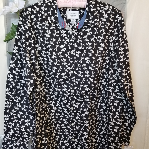 100% Cotton Long Sleeve Button-Up  Blouse  18W - Picture 6 of 7